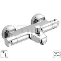 DIBLtherm Thermostat-Wannenbatterie zur Aufputzmontage, Brauseabgang unten ½" Außengewinde