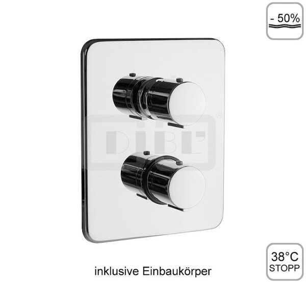 DIBLtherm eco Thermostat-Brausebatterie ½" zur Unterputzmontage, mit Mengenregulierung für einen Abgangsanschluss
