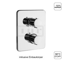 DIBLtherm eco Thermostat-Brausebatterie ½" zur Unterputzmontage, mit Mengenregulierung für einen Abgangsanschluss