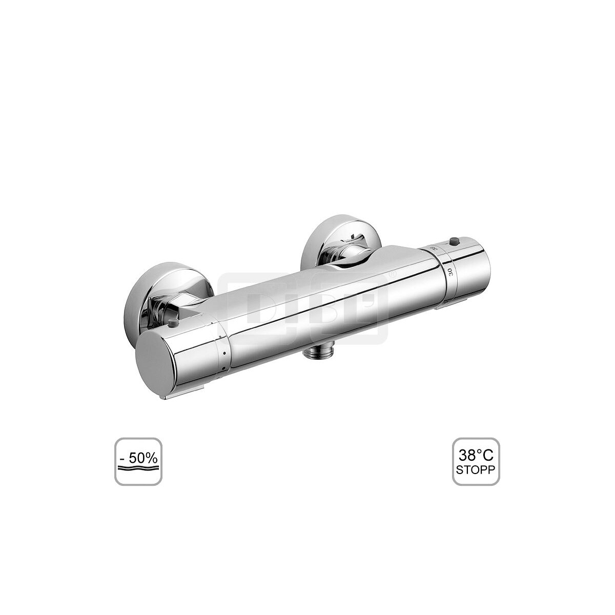DIBLtherm eco Thermostat-Brausebatterie zur Aufputzmontage, 