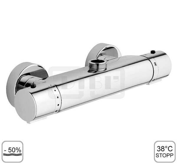 DIBLtherm eco Thermostat-Brausebatterie zur Aufputzmontage, Brauseabgang oben ¾" Außengewinde