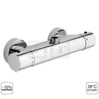 DIBLtherm eco Thermostat-Brausebatterie zur Aufputzmontage, Brauseabgang oben ¾" Außengewinde