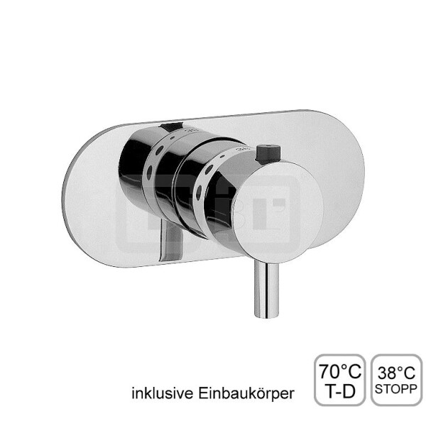 DIBLmed Thermostat-Zentralbatterie ½" zur Unterputzmontage, ohne Mengenregulierung, mit Vorrichtung zur manuellen, thermischen Desinfektion
