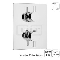 DIBLmed Thermostat-Brausebatterie ½" Unterputzmontage, mit Mengenregulierung für einen Abgangsanschluss, mit Vorrichtung zur manuellen, thermischen Desinfektion
