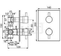 DIBLmed Thermostat-Brausebatterie ¾" zur...