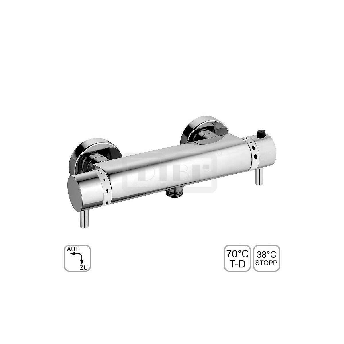 DIBLmed Thermostat-Brausebatterie zur Aufputzmontage, Brause