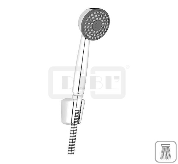 DIBLfit Brauseset, Wandbrausehalter mit starrer Handbrauseaufnahme und Brauseschlauch 1500 mm