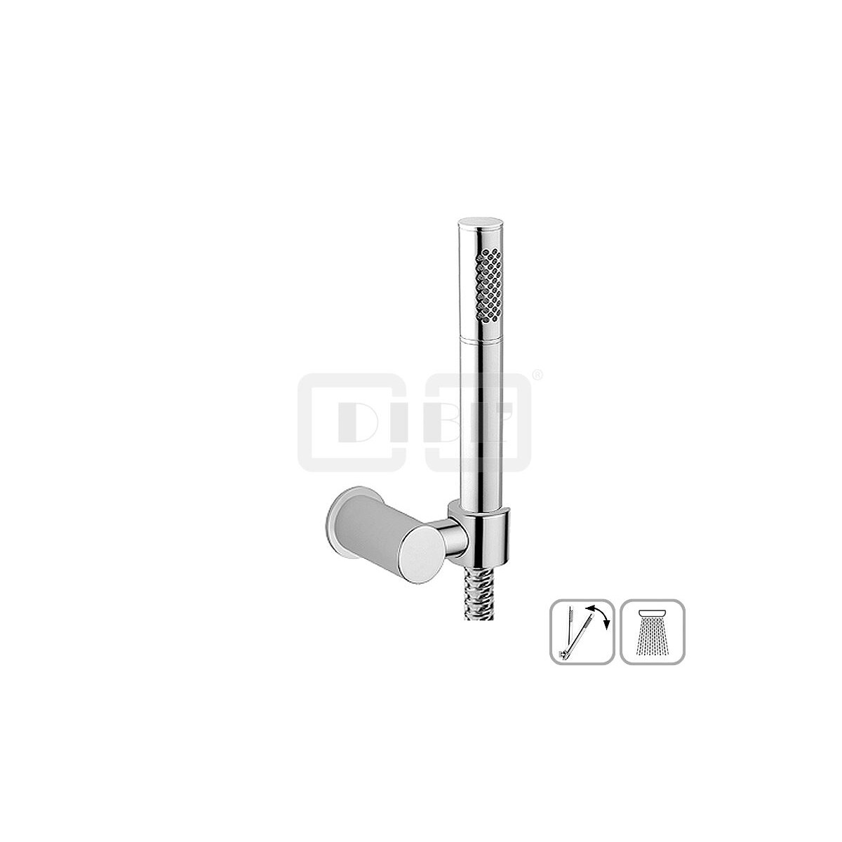 DIBLfit Brauseset mit runder Messing-Stabhandbrause,...