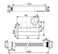 DIBLfit Brauseset mit runder Messing-Stabhandbrause,...