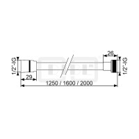 DIBLfit Metalleffekt-Brauseschlauch 1250 mm in Silber-Optik, mit Drehkonus