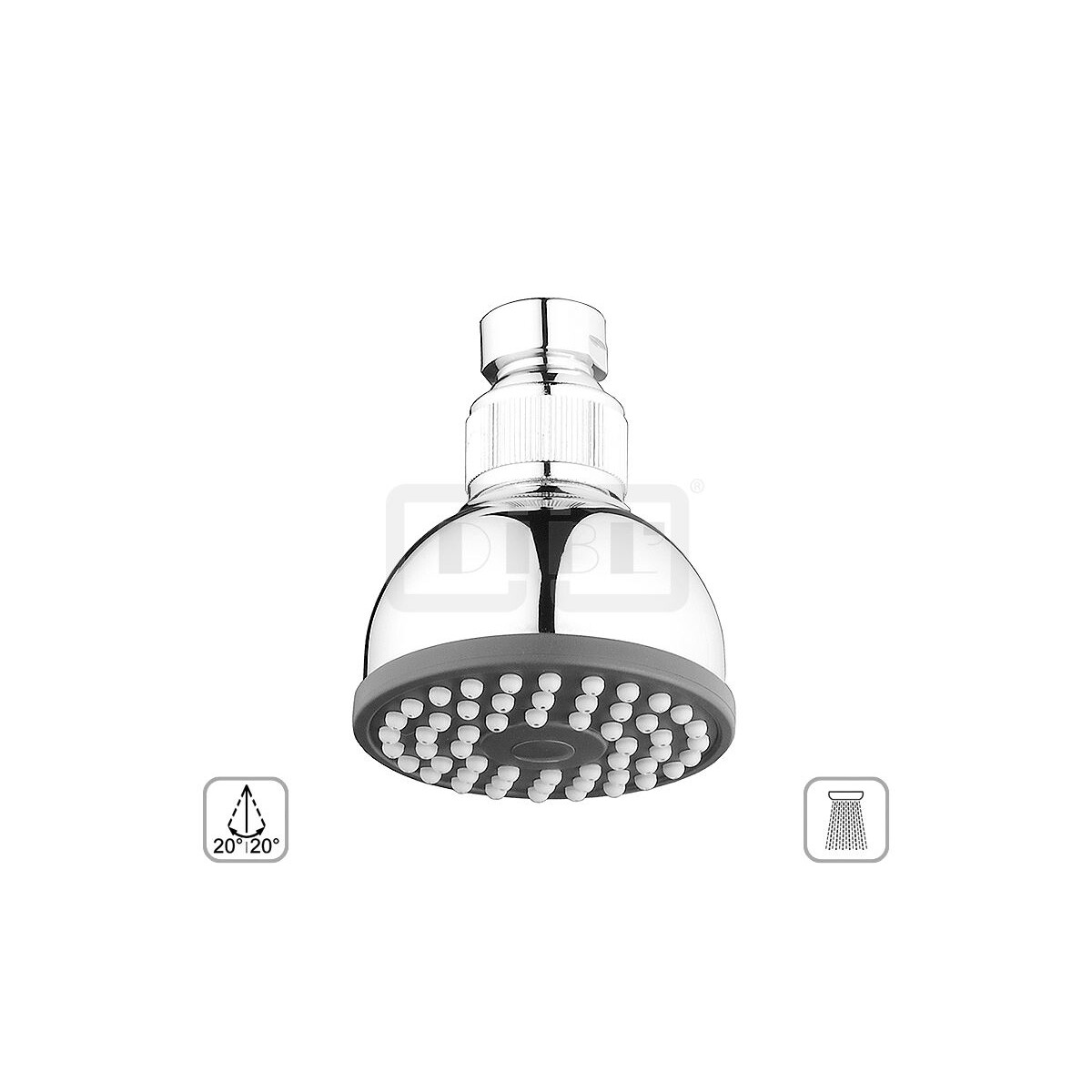 DIBLfit Kunststoff-Einstrahl-Kopfbrause Ø 71 mm x 52 