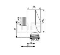 DIBLfit Messing-Unterputz-Wandanschlussbogen...