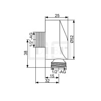 DIBLfit Messing-Unterputz-Wandanschlussbogen ½" AG x ½" AG