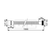 DIBLfit Metallbrauseschlauch mit Drehkonus, 1500 mm