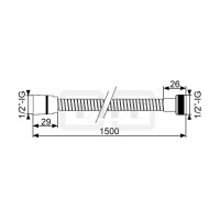 DIBLfit Metallbrauseschlauch mit Drehkonus, 1500 mm