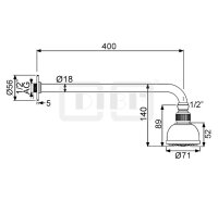 DIBLfit Kunststoff-Einstrahl-Antikalk-Kopfbrause Ø...
