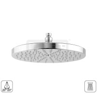DIBLfit Runde Messing-Antikalk-Regenkopfbrause Ø 300 mm x 15 mm, mit Kugelgelenk zur stufenlosen, horziontalen und vertikalen Verstellung