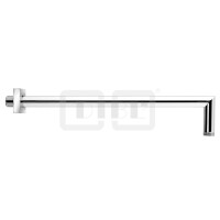 DIBLfit Massiver 90°-Messing-Wandanschlussarm, mit eckiger Messing-Schubrosette, Ausladung 355 mm