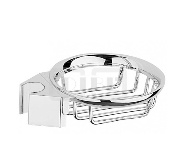 DIBLfit Runder Draht-Clip-Seifenkorb, universell passend zu runden Brauserohren Ø 18 mm und Ø 22 mm