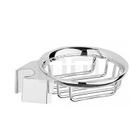DIBLfit Runder Draht-Clip-Seifenkorb, universell passend zu runden Brauserohren Ø 18 mm und Ø 22 mm