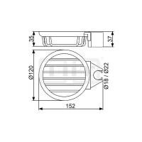 DIBLfit Runder Draht-Clip-Seifenkorb, universell passend zu runden Brauserohren Ø 18 mm und Ø 22 mm