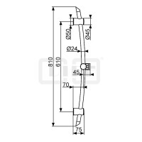 DIBLfit Brausestange 810 mm mit rundem Brauserohr Ø 24 mm