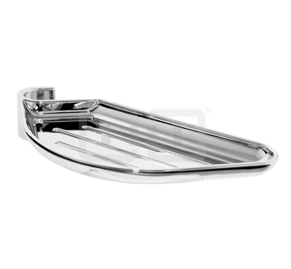 DIBLfit Kunststoff-Clip-Seifenschale mit Wasserablaufrinnen, universell passend zu runden Brauserohren Ø 18 mm, Ø 22 mm und Ø 25 mm