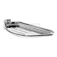 DIBLfit Kunststoff-Clip-Seifenschale mit Wasserablaufrinnen, universell passend zu runden Brauserohren Ø 18 mm, Ø 22 mm und Ø 25 mm