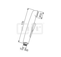 DIBLfit Kunststoff-Einstrahl-Antikalk-Handbrause mit Selbtschluss-Funktion