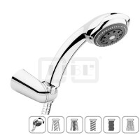 DIBLfit Brauseset mit Fünfstrahl-Handbrause, Wandbrausehalter mit verstellbarer Handbrauseaufnahme