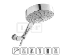 DIBLfit Brauseset mit Fünfstrahl-Handbrause, rundem...