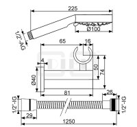 DIBLfit Brauseset mit Fünfstrahl-Handbrause, rundem...