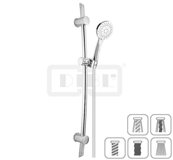 DIBLfit Brausegarnitur 810 mm, mit Fünfstrahl-Handbrause