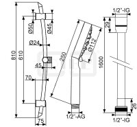 DIBLfit Brausegarnitur 810 mm, mit...