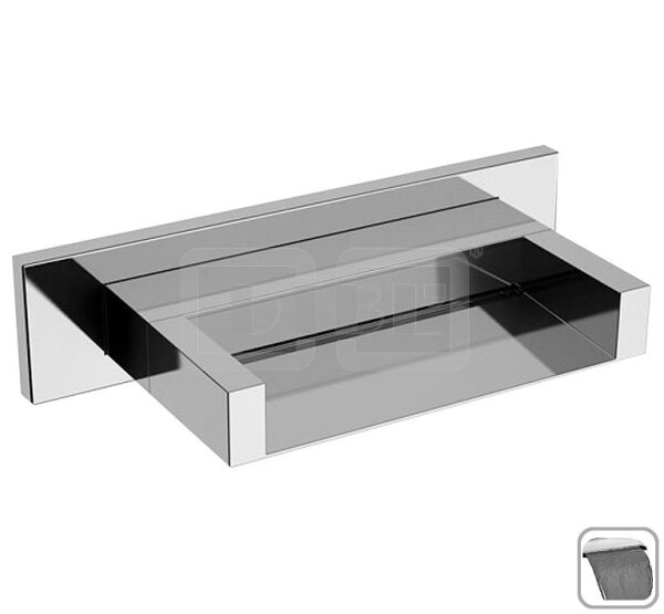 DIBLfit Eckige Messing-Kopfbrause 250 mm x 111 mm x 60 mm zur Wandmontage, mit Cascaden-Schwallstrahl