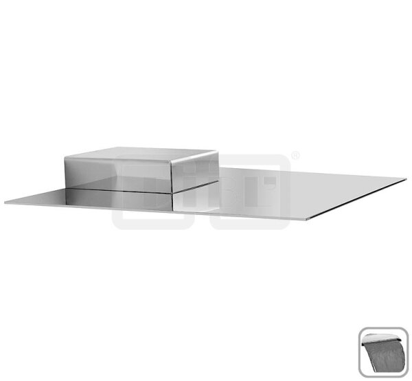 DIBLfit Eckige Edelstahl-Kopfbrause 350 mm x 380 mm x 3 mm zur Wandmontage, mit Cascaden-Schwallstrahl