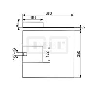 DIBLfit Eckige Edelstahl-Kopfbrause 350 mm x 380 mm x 3...