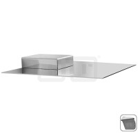 DIBLfit Eckige Edelstahl-Kopfbrause 350 mm x 380 mm x 3 mm zur Wandmontage, mit Cascaden-Schwallstrahl