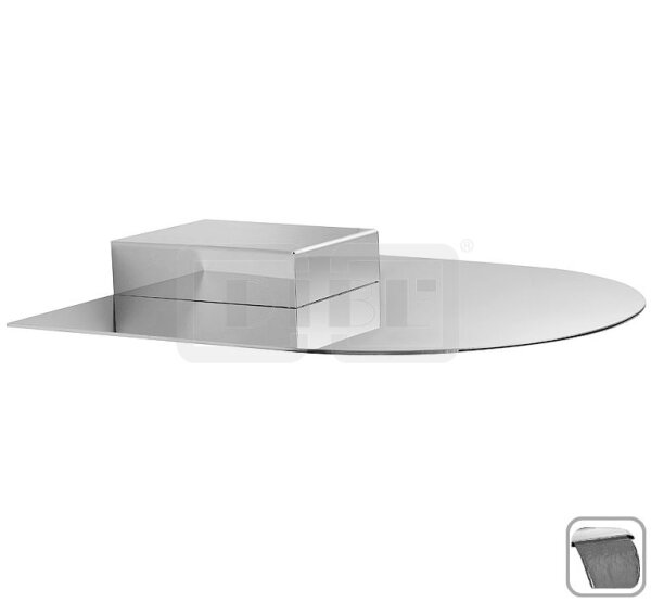 DIBLfit Runde Edelstahl-Kopfbrause 350 mm x 380 mm x 3 mm zur Wandmontage, mit Cascaden-Schwallstrahl