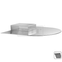 DIBLfit Runde Edelstahl-Kopfbrause 350 mm x 380 mm x 3 mm zur Wandmontage, mit Cascaden-Schwallstrahl