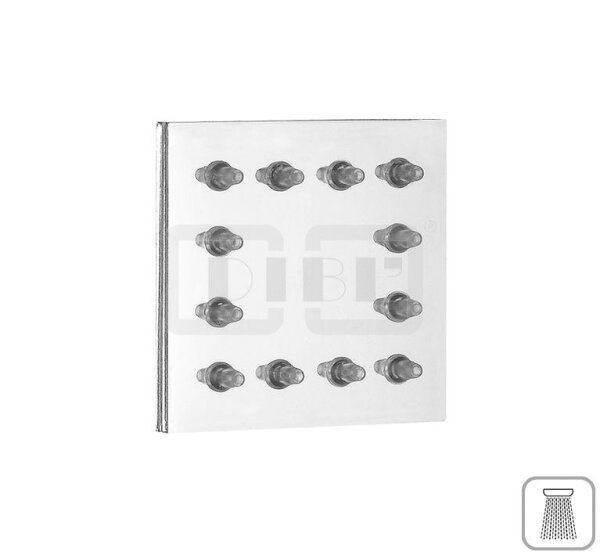 DIBLfit Eckige Messing-Einstrahl-Antikalk-Seitenbrause zur Unterputzmontage