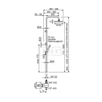 DIBLtherm eco Thermostat-Brausebatterie zur Aufputzmontage, mit runder Messing-Antikalk-Regenkopfbrause Ø 205 mm x 15 mm