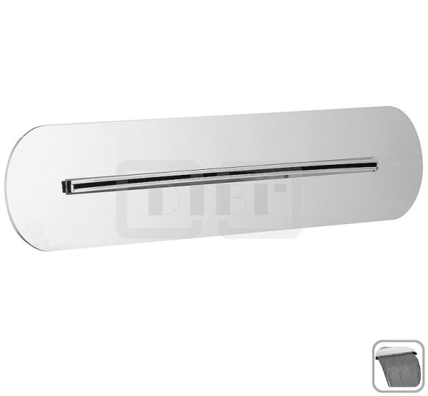 DIBLfit Cascaden-Schwallstrahl-Kopfbrause zur Unterputzmontage, mit ovaler Edelstahl-Wandrosette 270 mm x 50 mm x 2 mm