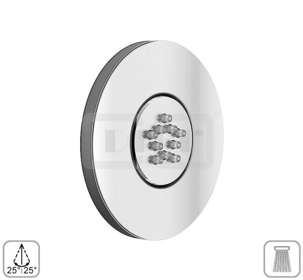 DIBLfit Runde Messing-Einstrahl-Seitenbrause zur Unterputzmontage