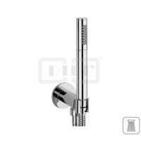 DIBLfit Brauseset mit runder Messing-Einstrahl-Stabhandbrause, runder Messing-Unterputz-Wandanschlussbogen