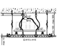DIBLfit Eckige Edelstahl-Deckeneinbau-Regenkopfbrause 415...