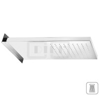 DIBLfit Eckige Antikalk-Kopfbrause 502 mm x 200 mm x 24 mm zur Wandmontage, mit Regenstrahl