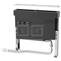 DIBLfix Universal-Montagegestell auf selbsttragenden Standfüßen, mit Schlauchkasten zum Schutz vor Wasserschäden unterhalb der Badewanne, zur variablen Montage von Armaturenkomponenten auf der Fliesenbank