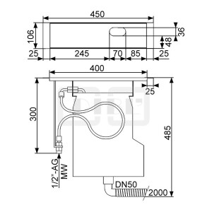 DIBLfix Universal-Schlauchbrausebox mit Montageplatte zur Fliesenrandmontage