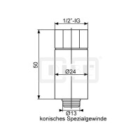 DIBLfit Kneippsche Messing-Anschlussset ½"